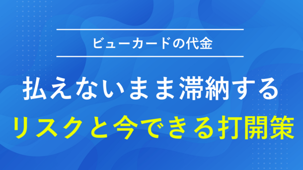 ビューカードの代金を払えないまま滞納するリスクと今できる打開策