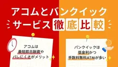 アコムとバンクイックを比較！金利・手数料の違いや向いているケースを解説