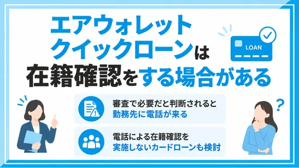 エアウォレット クイックローンは在籍確認を実施する?審査落ちの原因も解説