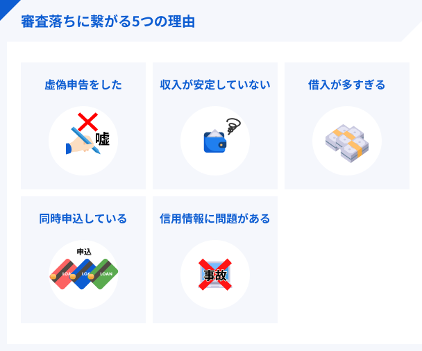 審査落ちにつながる5つの原因