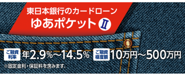 東日本銀行カードローン「ゆあポケットⅡ」