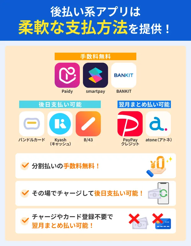 後払いアプリなら柔軟な支払い方法を選べる