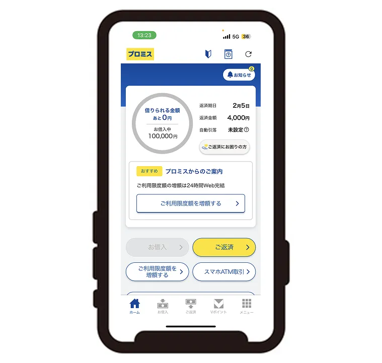 プロミスの利用状況(平野さん)