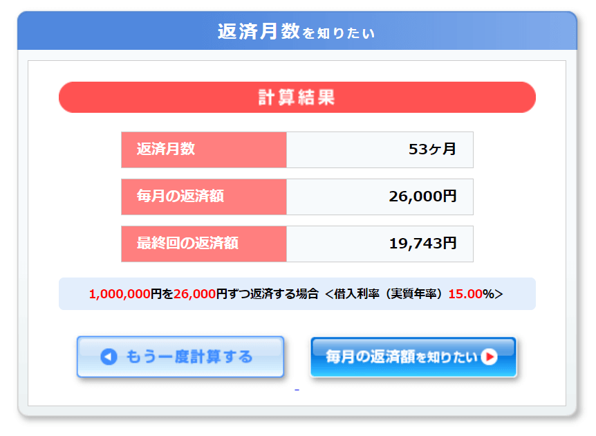 SMBCモビットの返済シミュレーション