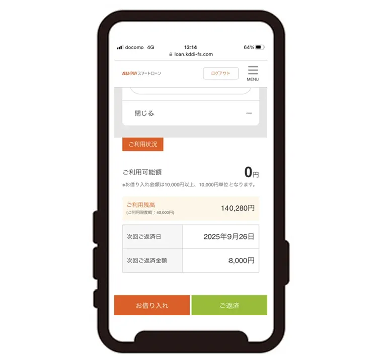 au PAY スマートローンのキャッシング状況