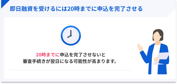即日融資を受けられる時間